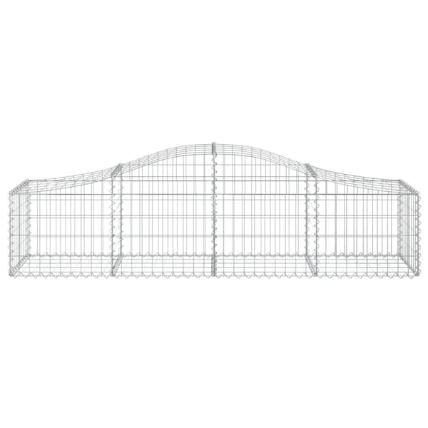 Gabioner bågformade 5 st 200x50x40/60 cm galvaniserat järn