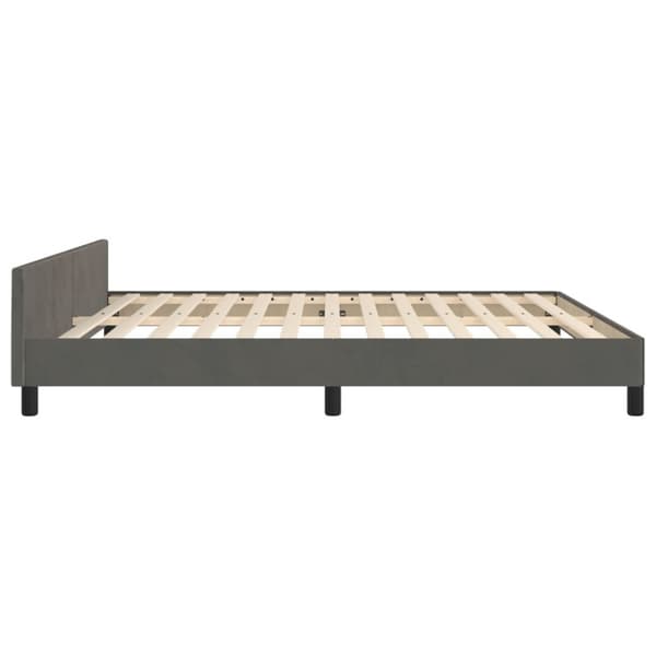 Sängram utan madrass mörkgrå 160x200 cm sammet
