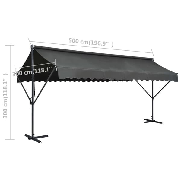 Fristående markis 500x300 cm antracit