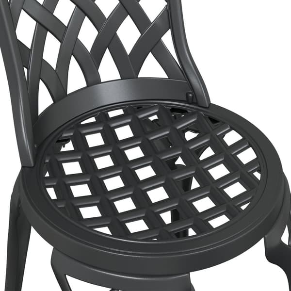 Trädgårds Bistro Set 3 pcs Svart Aluminium