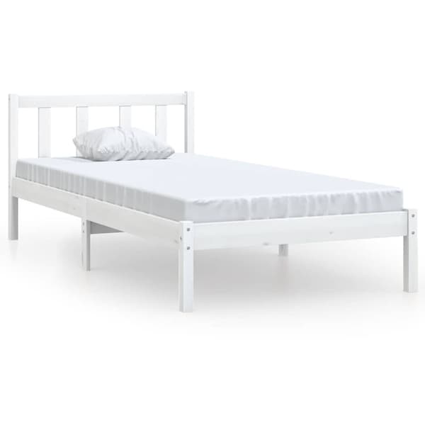Sängram vit massiv furu 100x200 cm