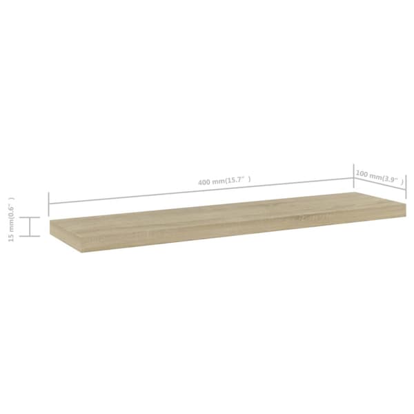 Hyllplan 4 st sonoma-ek 40x10x1,5 cm konstruerat trä