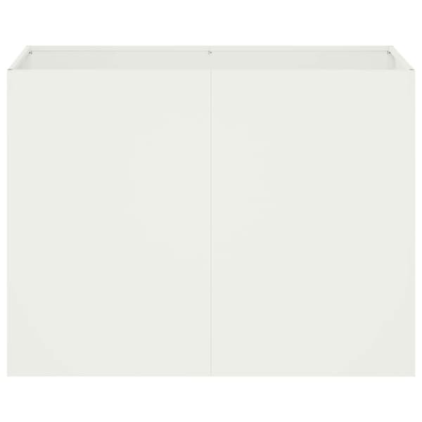 Trädgårdsplanterare Vit 80 x 40 x 60 cm Kallvalsat stål