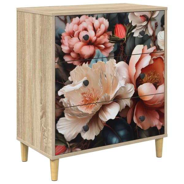Kommode BORNE Ljus piontryck 66 x 36,5 x 75 cm Konstruerat trä