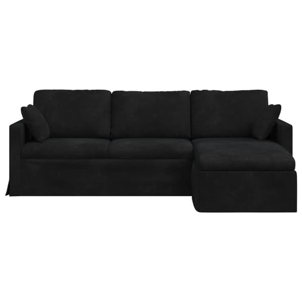 Soffa Svart 228 x 134 x 80 cm Sammet