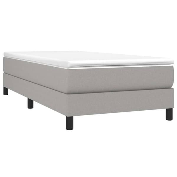 Boxspring-sängram ljusgrå 80x200 cm tyg