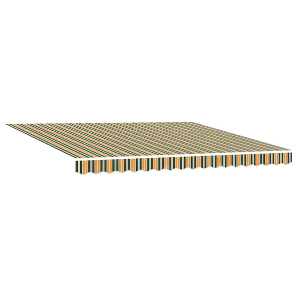 Utfällbar markis Grön och Vit 400 × 350 cm Polyester och metall