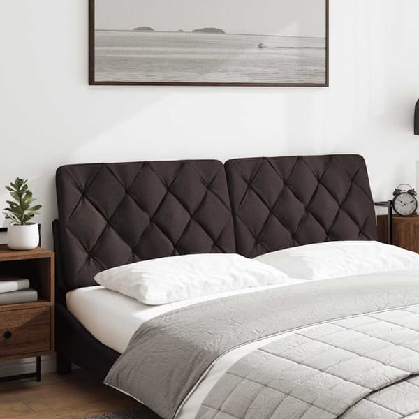 Headboard Cushion Dark Brown 160 cm Fabric