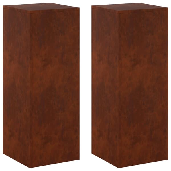 Växtställ 2 pcs Rostig 30 x 30 x 80 cm Väderbeständig stål