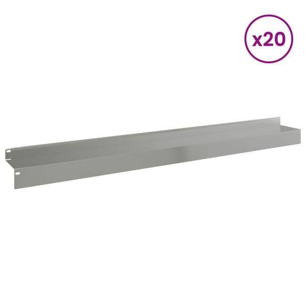 Kant för gräsmatta 20 pcs 100 x 10 x 8 cm Stål Silver