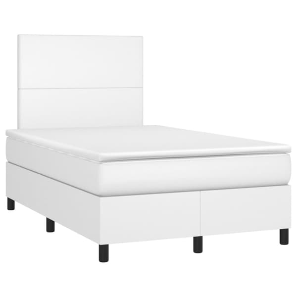 Ramsäng med madrass vit 120x200 cm konstläder