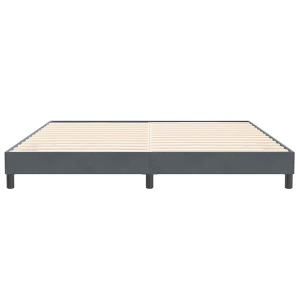 Sängram utan madrass mörkgrå 200x220 cm sammet
