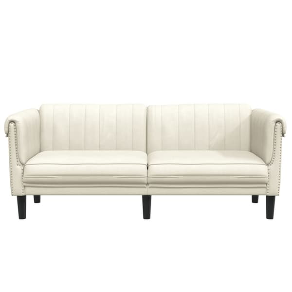 Soffa 2-sits gräddvit sammet