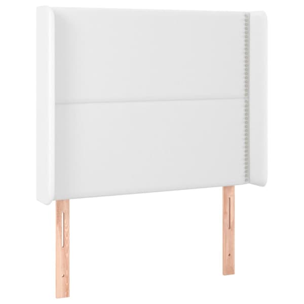 Sänggavel LED vit 103x16x118/128 cm konstläder