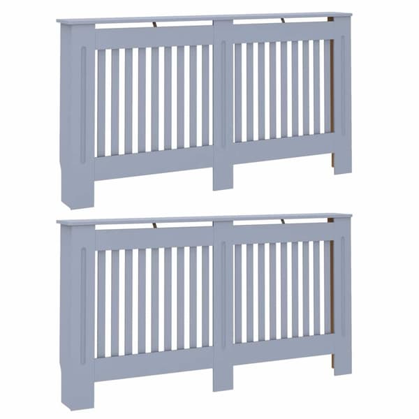 Radiatorlock 2 pcs Grå 152 x 19 x 81,5 cm Konstruerat trä