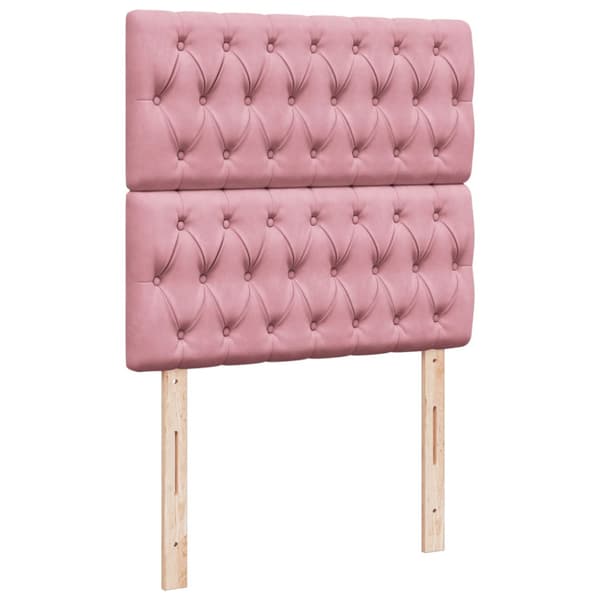 Ramsäng med madrass rosa 90x200 cm sammet