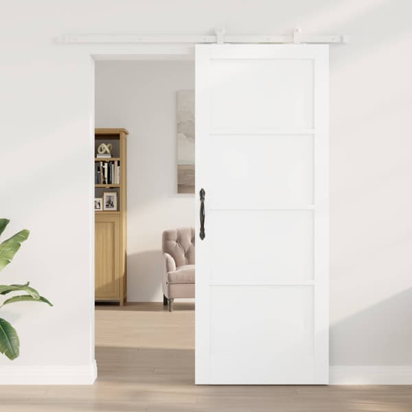 Skjutdörr 83 x 211 cm Konstruerat trä Vit