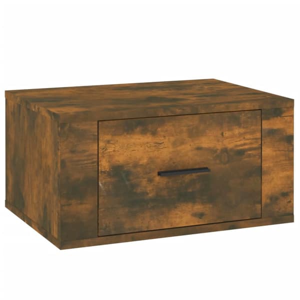 Väggmonterade sängbord 2 st rökfärgad ek 50x36x25 cm