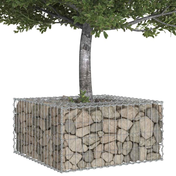 Gabion upphöjd säng Silver