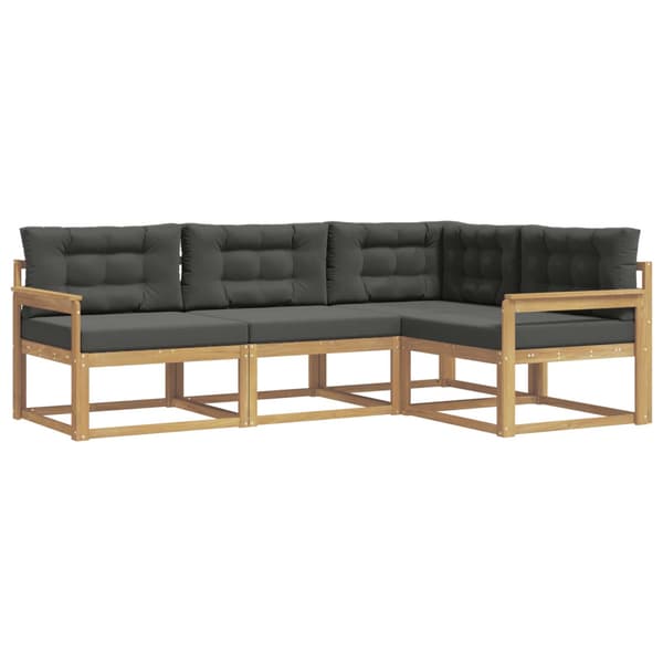 Utomhussoffset med kudde 3 pcs Vit och antracit Polyester