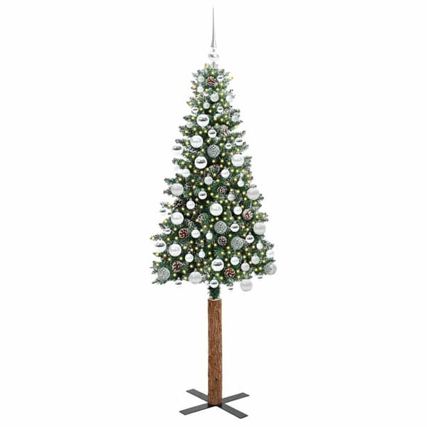Smal julgran Grön 180 cm PVC och solid furu