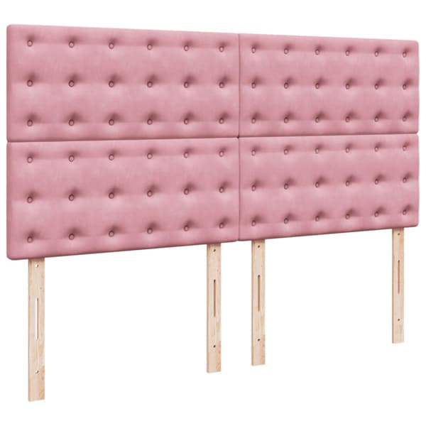 Ramsäng med madrass rosa 200x200 cm sammet