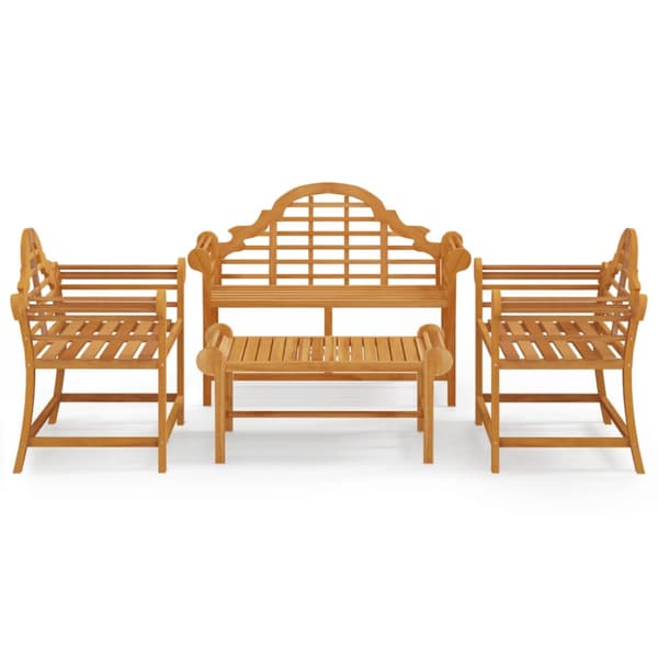 Loungegrupp 4 delar massiv teak