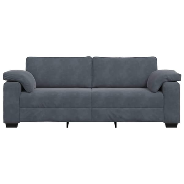 3-sitssoffa mörkgrå 220x77x82 cm sammet