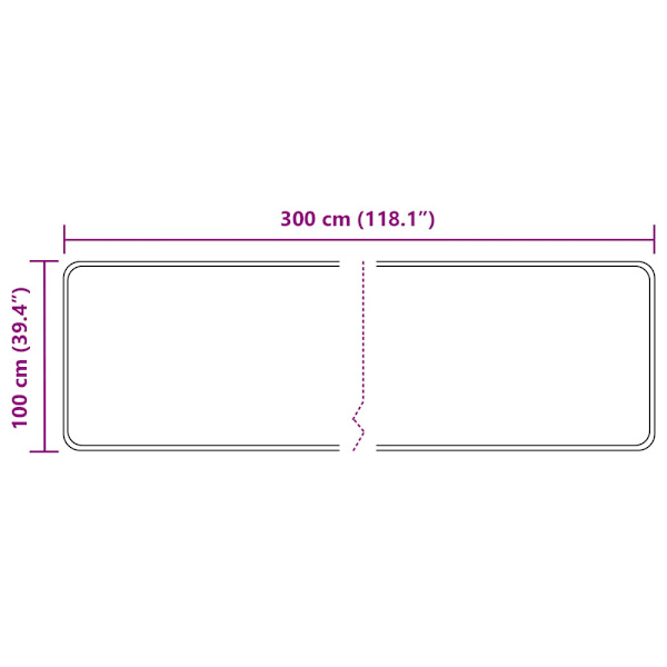 Mattlöpare MARSA Sand 100 x 300 cm Polyester och PVC