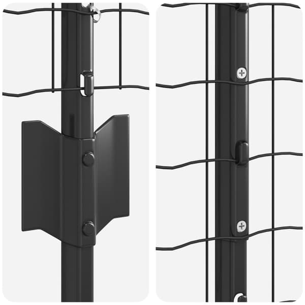 Stängsel med stolpe Grå 1 x 10 m Stål och PVC