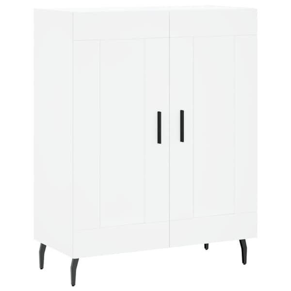 Högskåp vit 69,5x34x180 cm konstruerat trä