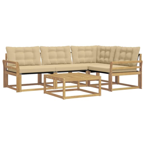 Utomhussoffset 5 pcs Vit och Beige 79 x 79 x 37 cm