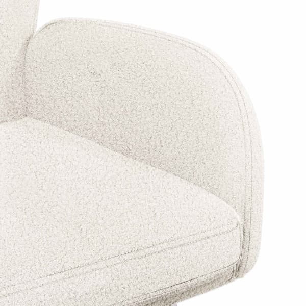 Matstolar 6 pcs Bouclé Gräddvit 59 x 57 x 85 cm