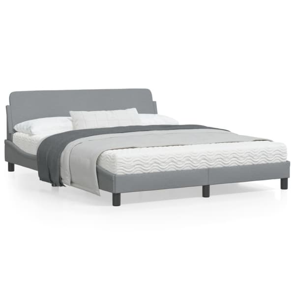 Bed Frame "Dover" Light Grey 160x200 cm Fabric