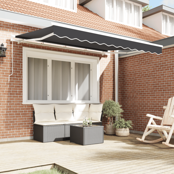 Utdragbar markis Antracit 300 x 200 cm tyg