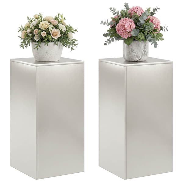 Växtställ 2 pcs Silver 40 x 40 x 80 cm Stål