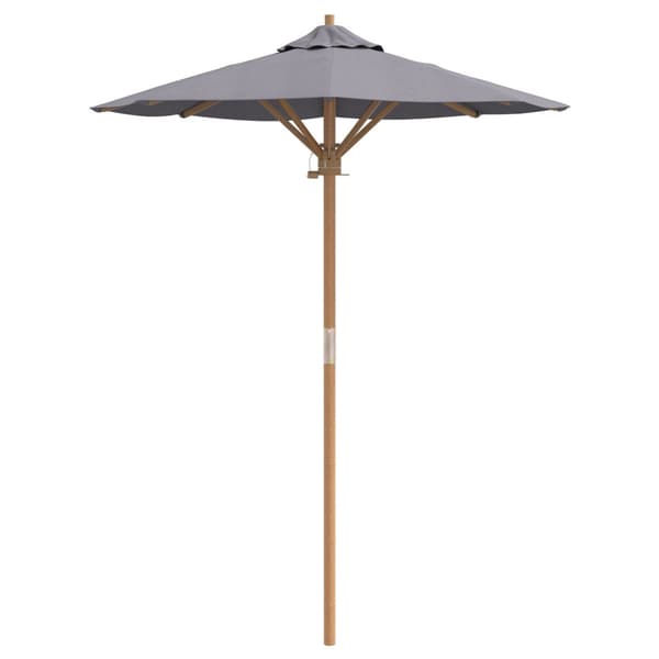 Trädgårdsparasol Mörkgrå Ø 150 x 210 cm Bambu