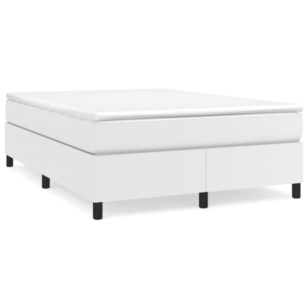 Boxspring-sängram vit 140x200 cm konstläder