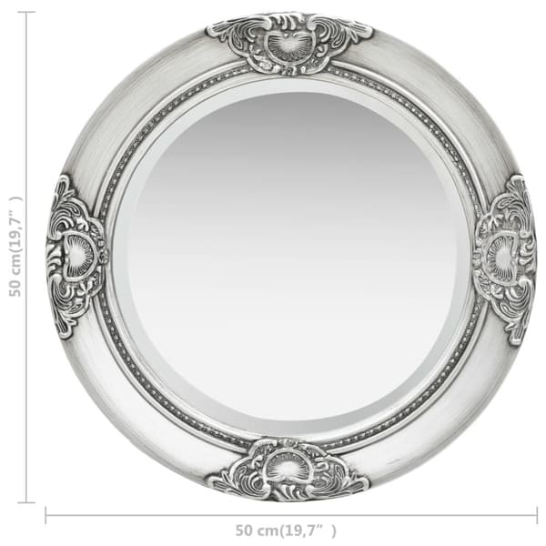 Väggspegel barockstil 50 cm silver