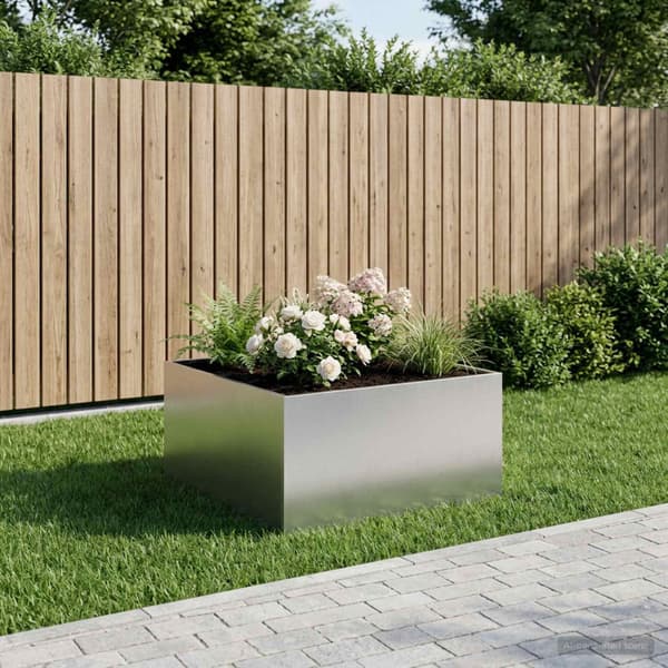 Trädgårdsplanterare Silver 100 x 100 x 40 cm Rostfritt stål