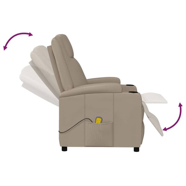 Massagefåtölj cappuccino konstläder