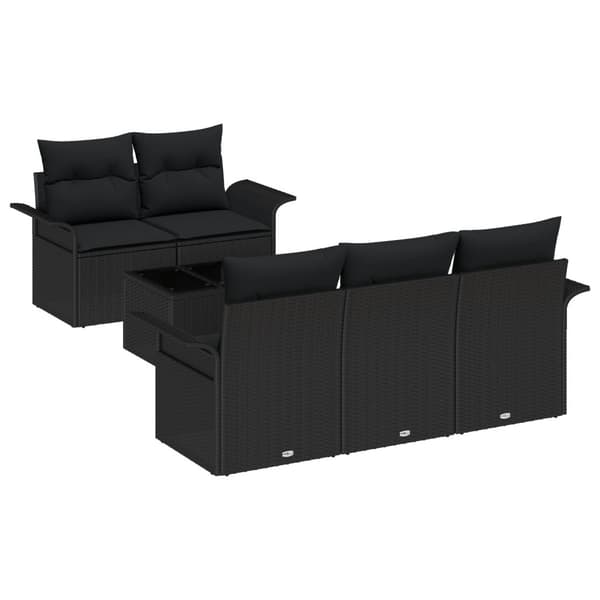 Soffset med kudde 6 pcs Svart konstrotting