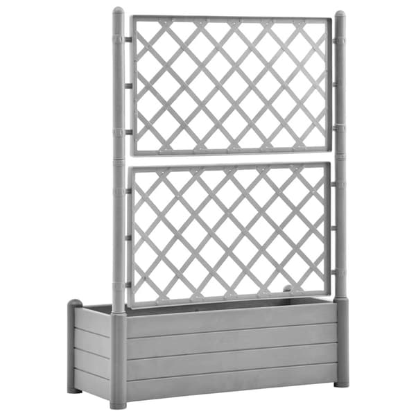 Odlingslåda med spaljé 100x43x142 cm PP grå