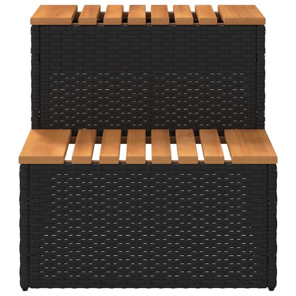 Badtunna Step Black 50x50x50,5 cm konstrotting och solid akacia