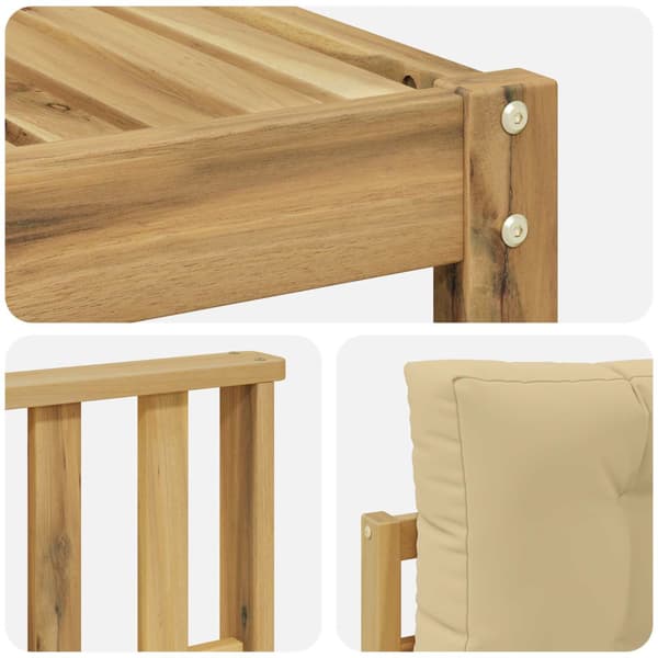 Utomhussoffset 7 pcs Vit och Beige 79 x 79 x 37 cm Polyester