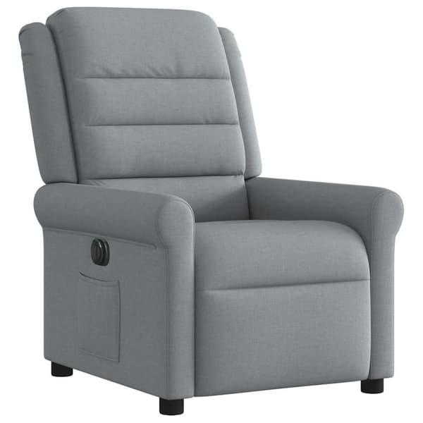 Elektrisk reclinerfåtölj ljusgrå tyg