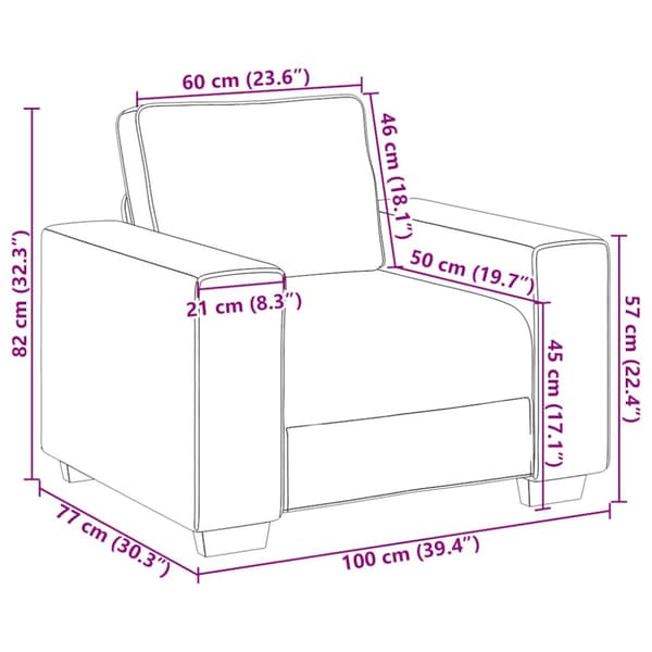 Soffstol blå 100x77x82 cm sammet