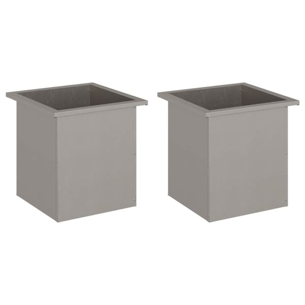 Odlingslåda med LED 2 st Rostig 40 x 40 x 40 cm