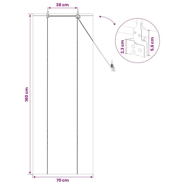 Rullgardin Naturlig 70 x 160 cm Bambu