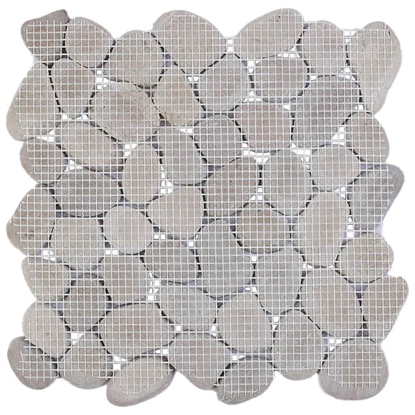 Pebble Tiles Taupe 30 x 30 cm Flodsten